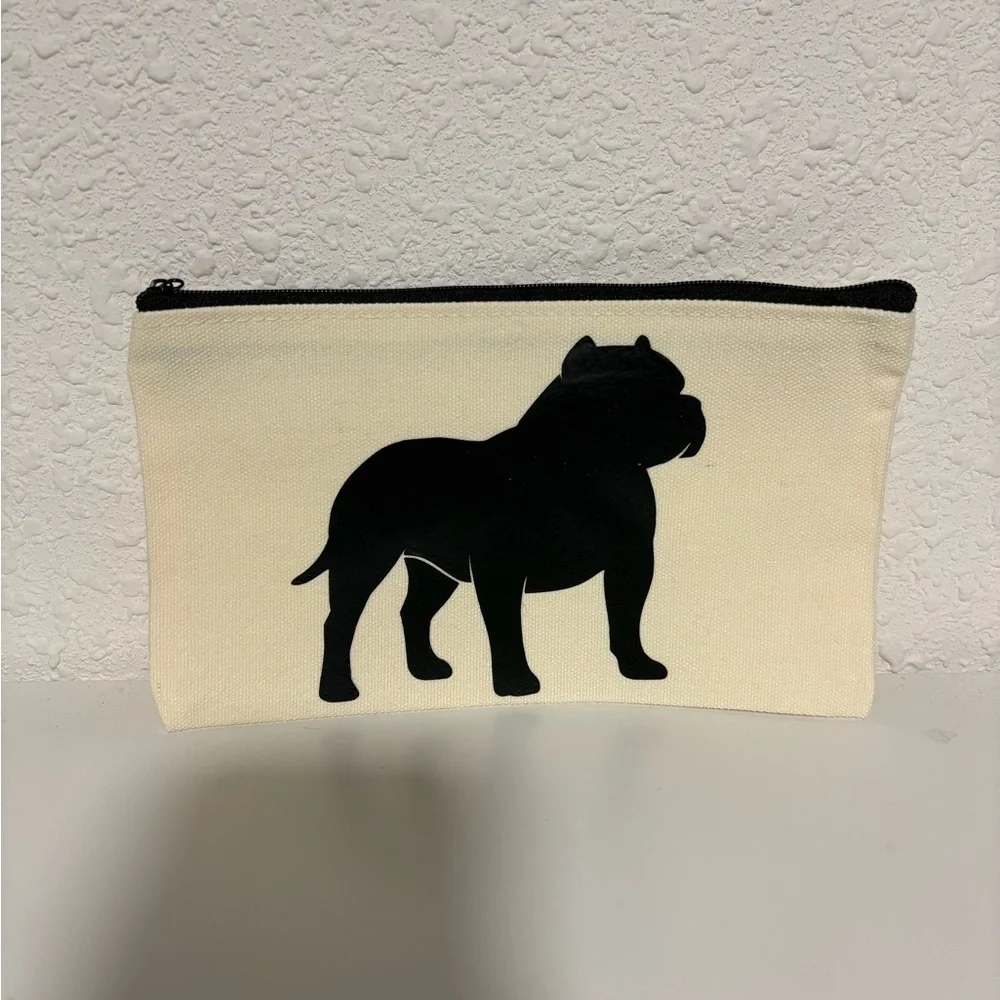 New Custom American Bully Breed Dog Cosmetic Pouch
